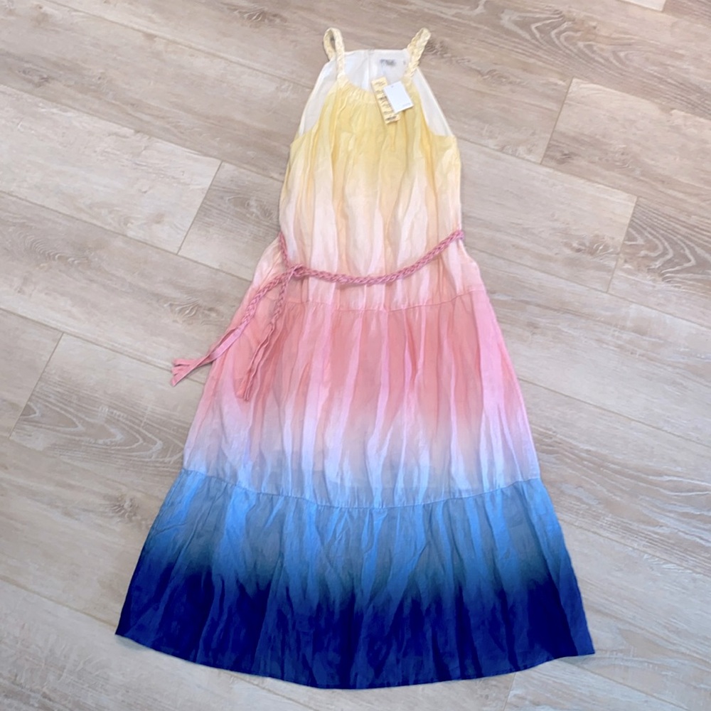 NWT Ecru Sunrise Watercolor Pfieffer Linen Dress 6